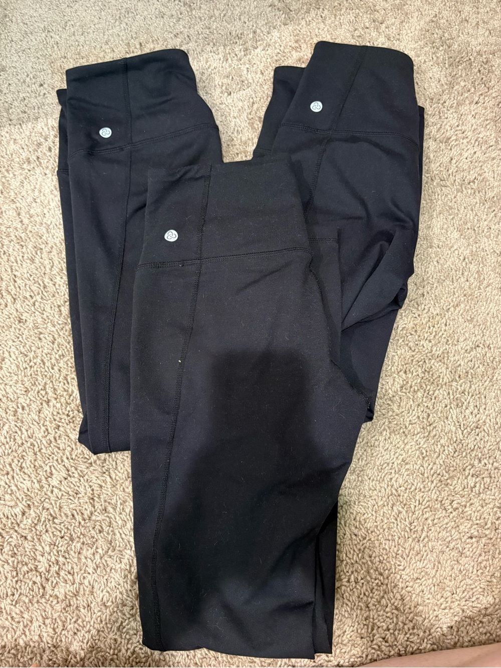 3 pairs like new Zella Black Performance Leggings with Subtle Logo
